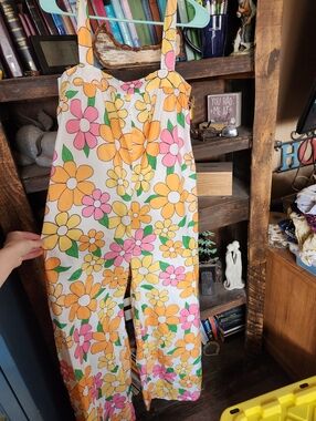 Floral Wide-Leg Jumpsuit in Pink, Yellow & Green